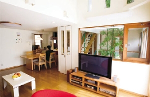 小さくても豊かな狭小住宅　中庭のある家