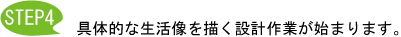 Step4　具体的な生活像を描く設計作業が始まります。
