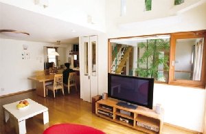 小さくても豊かな狭小住宅　中庭のある家